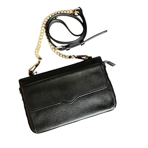 Rebecca Minkoff Bree Crossbody Bag Purse Black Leather Goldtone Hardware - Picture 1 of 13